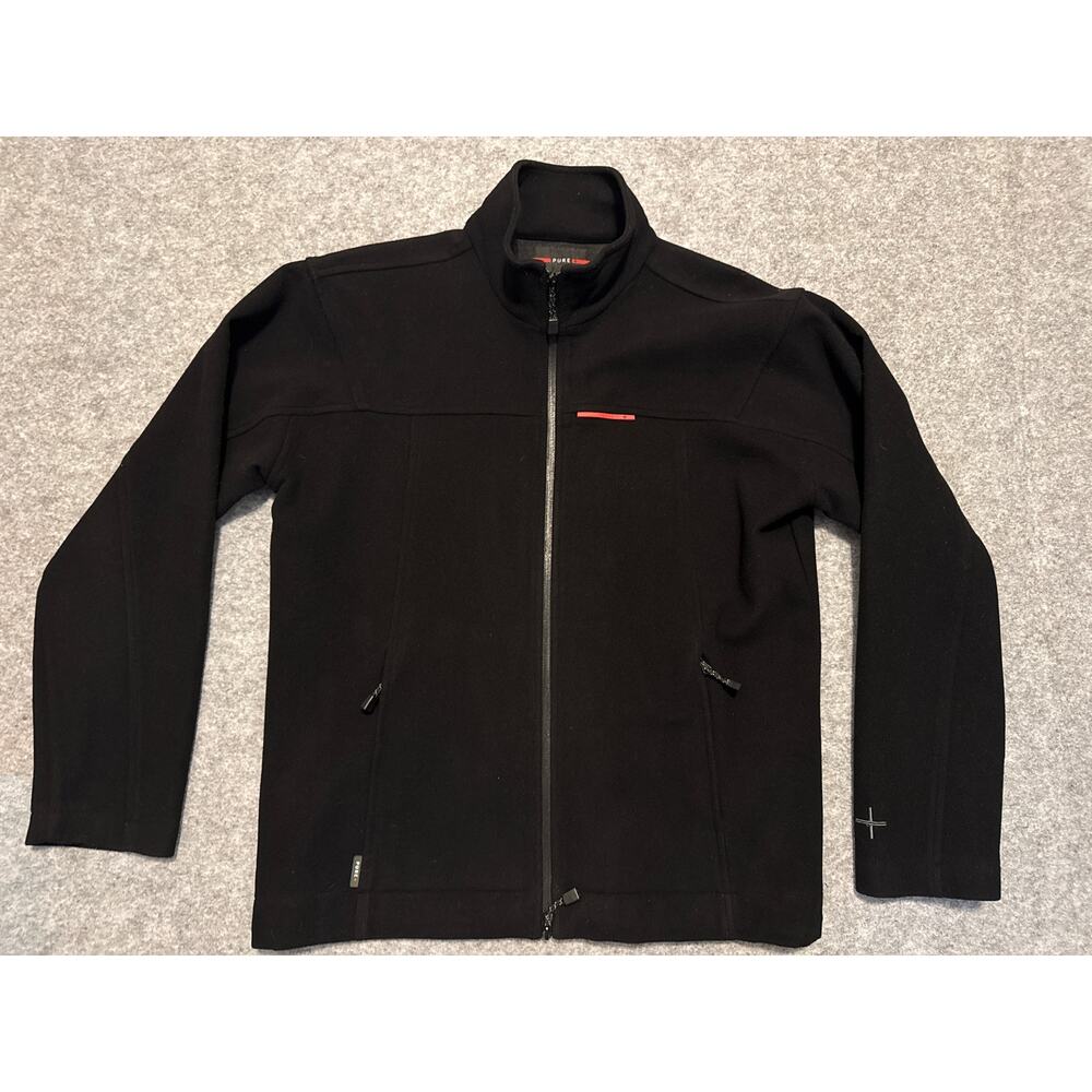 ICEBREAKER Mens Size L Black 380 Pure Plus 100% Merino Wool Coat Jacket